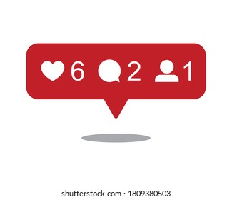 Social Media Notification Icons, Vector Design