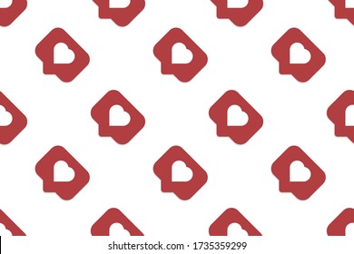 Social media notification sign icon seamless pattern background. vector illustration on white isolated background.