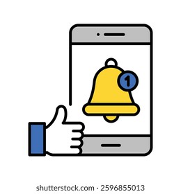 Social Media Notification  vector filled outline icon. EPS 10 file