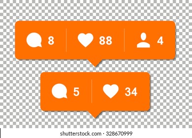 Social media notification vector templates