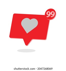 Social media notifications icons. Like, comment, follow icon. Vector illustration
