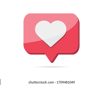 Social media notifications. Like icon on white background. Vector illustration.