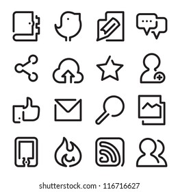 Social Media - One Line Icons