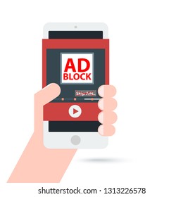 social media online marketing advertising ads ad block with mobile phone. concept illustration vector.