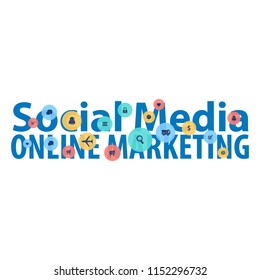 social media online marketing illustration vector