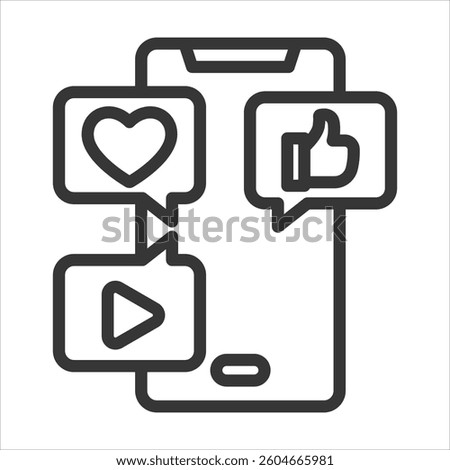 Social Media Outline Icon Vector Illustration