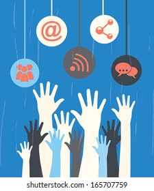 social media over  background vector illustration 