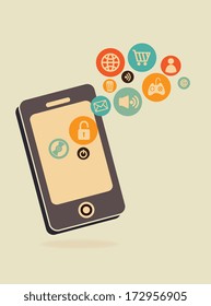 social media  over  background vector illustration