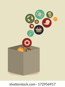 social media  over  background vector illustration