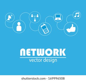 social media  over blue background vector illustration