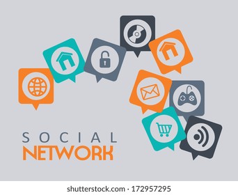 social media  over  blue background vector illustration