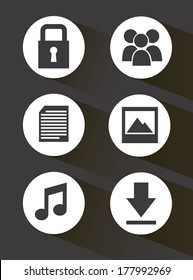social media  over  gray background vector illustration