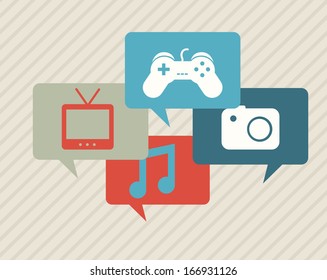 social media over lineal background vector illustration 