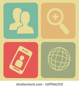 social media  over pink background vector illustration