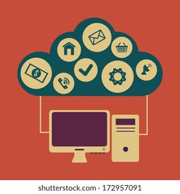 social media  over red background vector illustration