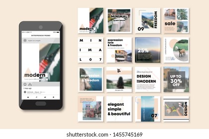 Social media pack. Business presentation template. Set of modern blog posts or Editable simple info banner, trendy book cover idea.  For app, web mail digital display style. Minimal. beauty cards