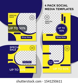 Social Media Pack Mobile for Sale Banners and Posters. Template Design, Special Offer Set. EPS 10 Vector illustration.