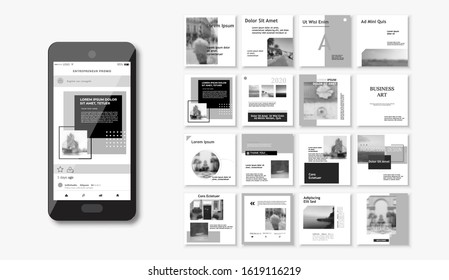 Social media pack Posts for internet content, site for Bloggers, Fashion, ad, Lifestyle brands, Creative businesses blog. Set of square Presentation templates. Unique website slider frames.