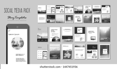 Social media pack. Set of modern blog posts or Editable simple info banner, trendy book cover idea. For app, web digital display style. Summer flyer. Business presentation template. 