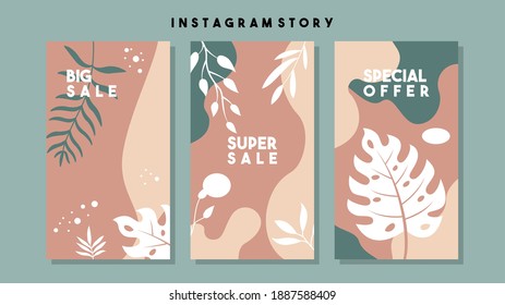 Social media pack template for discount and special offer. Modern promotion square web banner for mobile apps. Elegant sale and promo