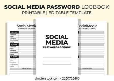 Social Media Password Logbook KDP Interior