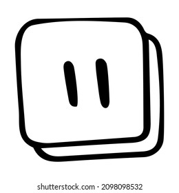 Social media pause button doodle vector illustration 
