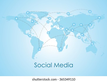 Social media people communication on the world, Social Networking People Conceptual, vector illustration.