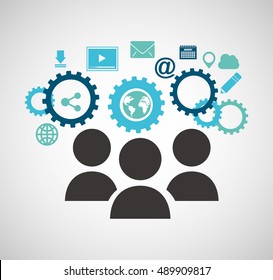 social media people community icon vector illustration design
