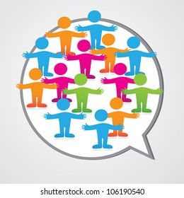 Social media people inner circle Speech Bubble. Vector