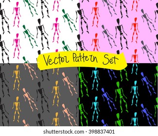 Social media people seamless pattern.