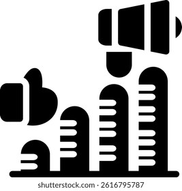 Social Media Performance Glyph Vector Icon Design