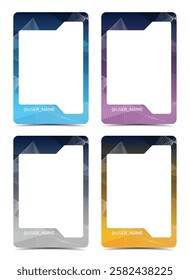 social media photo frame border layout card with techno texture vector illustration