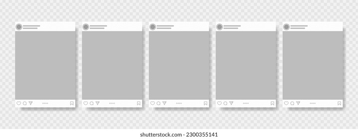 Social media photo frame layout vector quote template. Vector illustration of a social network photo frame on a transparent background.