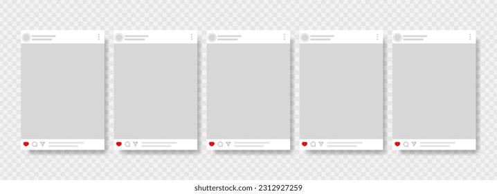 Social media photo frame layout vector quote template. Vector illustration of a social network photo frame.