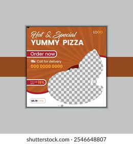 Social media pizza food menu design layout