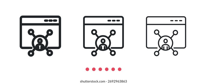 Icono de la plataforma de medios sociales. Vector de icono de línea delgada