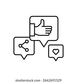 Social Media Platform and Network Line Icon	
