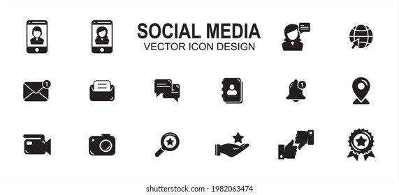 Social Media Platform Related Vector Icon User Interface Graphic Design. Contains Such Icons As Profile, Picture, Photo, Share, Meet, Meeting, Virtual, Friend, Messaging, Interaction, Life, Internet