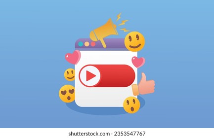Social Media Platforms Social media communication application concept.on blue background.Vector Design Illustration.