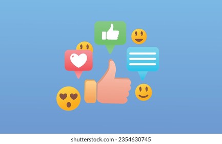 Social Media Platforms Social media communication application concept.on blue background.Vector Design Illustration.