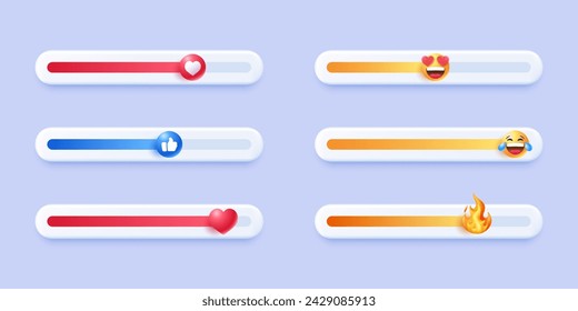 social media poll emoji slider stickers design svg