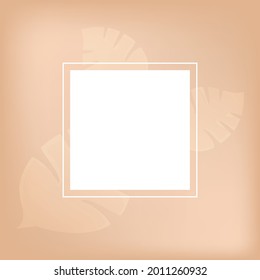 social media pop up post with text space frame and leaf ornament background eps 10