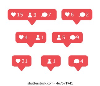 Social media portal notification signs vector 