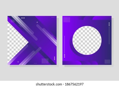 social media post abstract gradient modern, dark purple and light purple color, editable image, vector eps 10