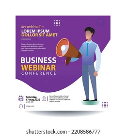 Social Media Post ads design. Set of webinar business for social media post advertisement. Good template for advertising on social media marketing with male and female illustration vector