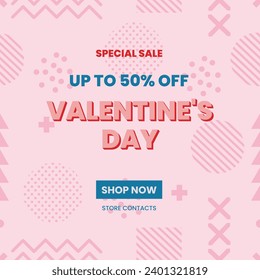 social media post advertisement special valentine sale template design