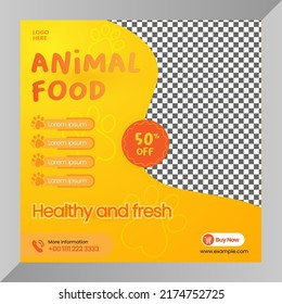 social media post animals food baner or flyer for social media template with modern style