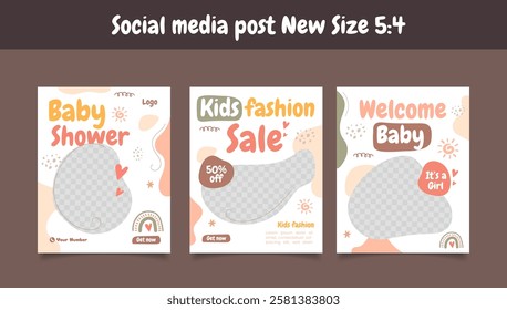 Social media post for baby or kids fashion 