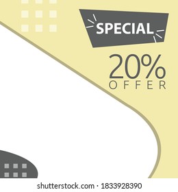 Social media post background for ads, text and images place