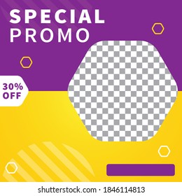 Social media post background, banner promotion and discount template for ads website